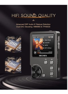إيفرين مشغل MP3 عالي الجودة بدون فقدان MECHEN M30 HiFi مع دعم بطاقة ذاكرة 64 جيجابايت 128 جيجابايت (128 جيجابايت)  - Image 3