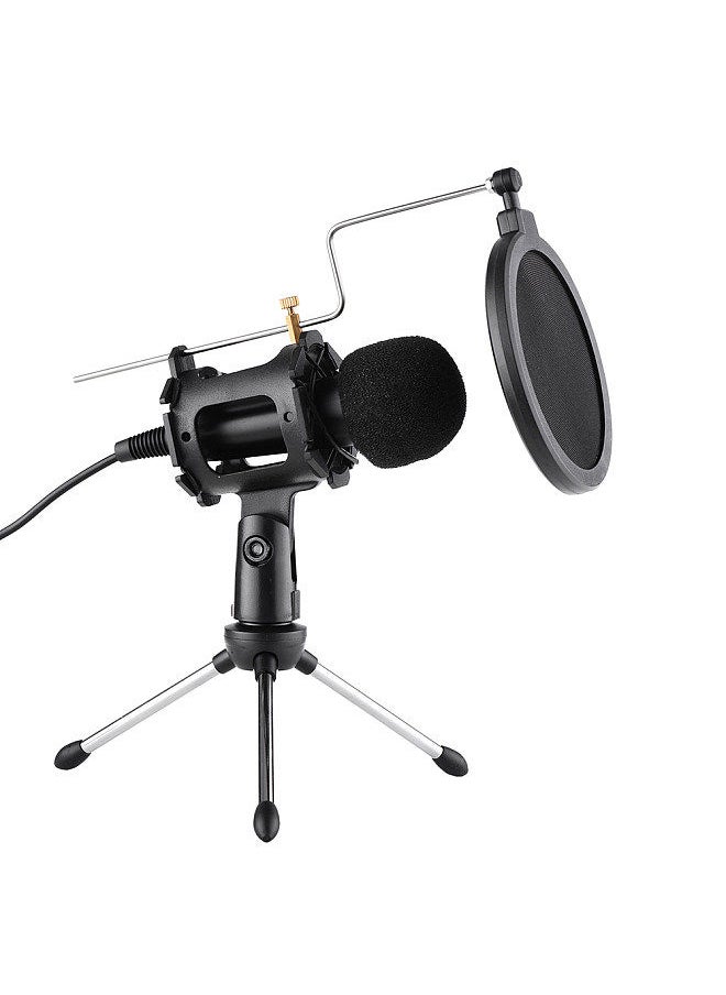 Generic - Video Microphone Kit with Mini Microphone Tripod Shock Mount Pop Filter Windshield Adapter Cable 3.5mm Plug - Image 1