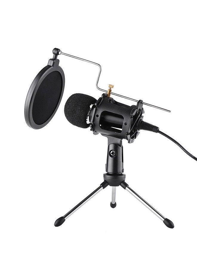 Generic - Video Microphone Kit with Mini Microphone Tripod Shock Mount Pop Filter Windshield Adapter Cable 3.5mm Plug - Image 1