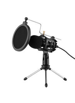 Video Microphone Kit with Mini Microphone Tripod Shock Mount Pop Filter Windshield Adapter Cable 3.5mm Plug