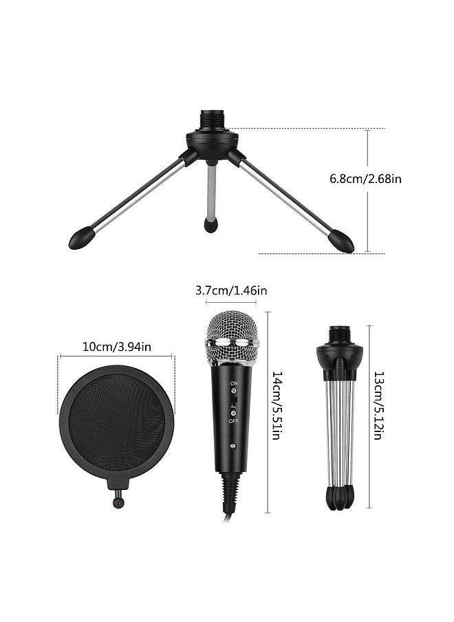Generic - Video Microphone Kit with Mini Microphone Tripod Shock Mount Pop Filter Windshield Adapter Cable 3.5mm Plug - Image 1