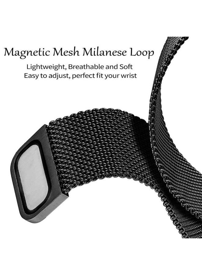 JOYOZY Magnetic Band Compatible with Apple Watch Band 38mm 40mm 41mm 42mm 44mm 45mm 46mm Milanese Strap with Bling Case and Screen Protector, Dressy Stainless Steel iWatch Loop for Women (Black 45mm) - Image 4