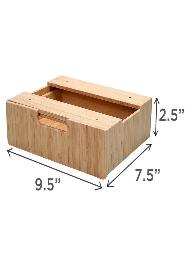 MobileVision Bamboo Mountable Drawer for Under Desk, Office Supply Storage for Pens Pencils Paper & More 9.5 x 7.5 x 2.5 INCHES (Inner Drawer Height: 1.25 IN) - Image 3