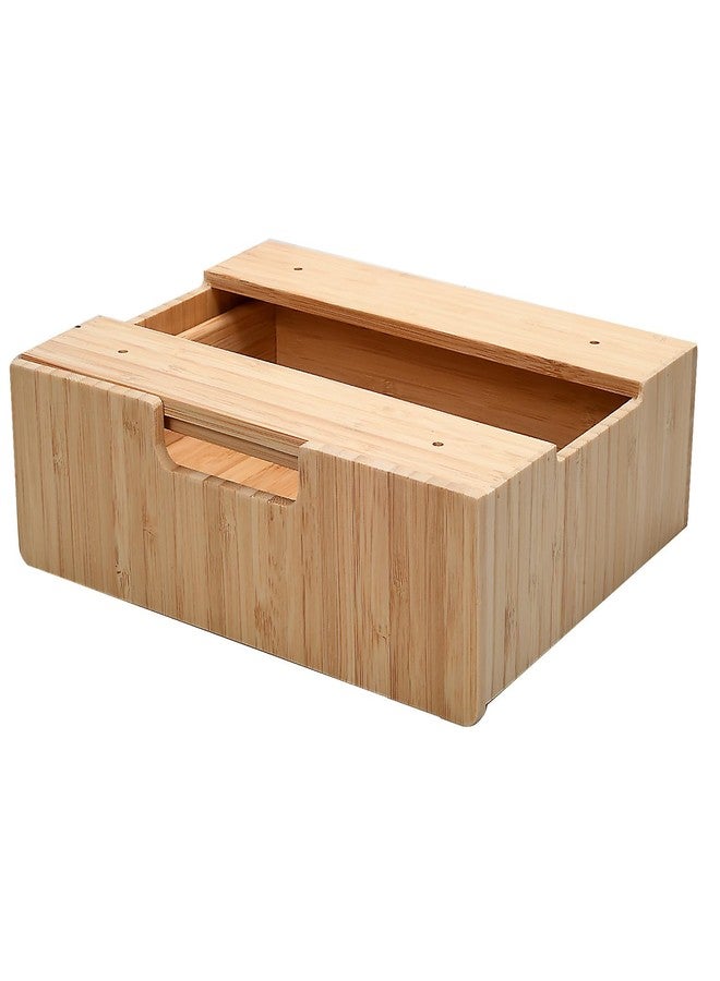 MobileVision Bamboo Mountable Drawer for Under Desk, Office Supply Storage for Pens Pencils Paper & More 9.5 x 7.5 x 2.5 INCHES (Inner Drawer Height: 1.25 IN) - Image 1
