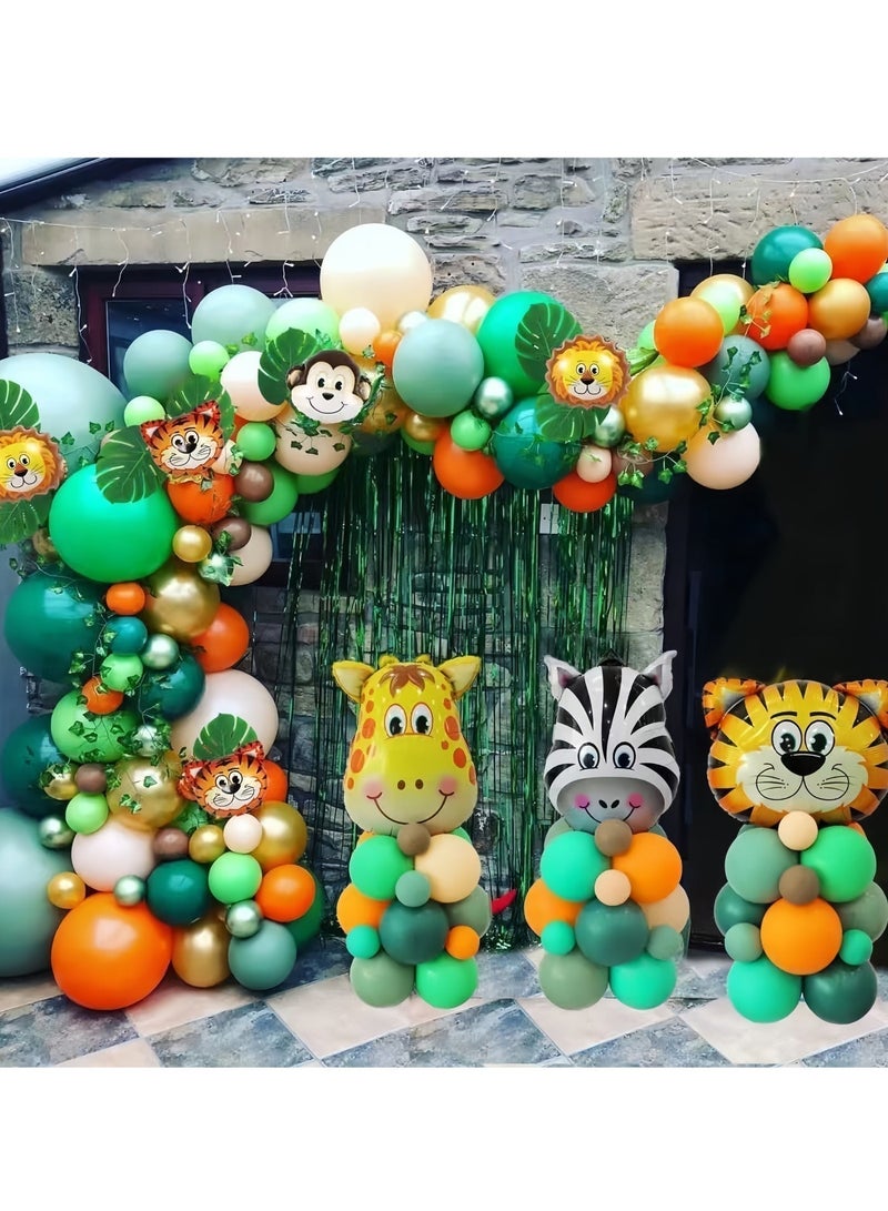عالم البالونات مجموعة أقواس بالونات مزخرفة بتصميم حديقة حيوانات، 145 قطعة، مثالية لتزيين حفلات التخرج، وحفلات استقبال المولود، وحفلات الزفاف، وأعياد الميلاد، وحفلات توديع العزوبية، مناسبة للاستخدام الداخلي والخارجي - Image 4