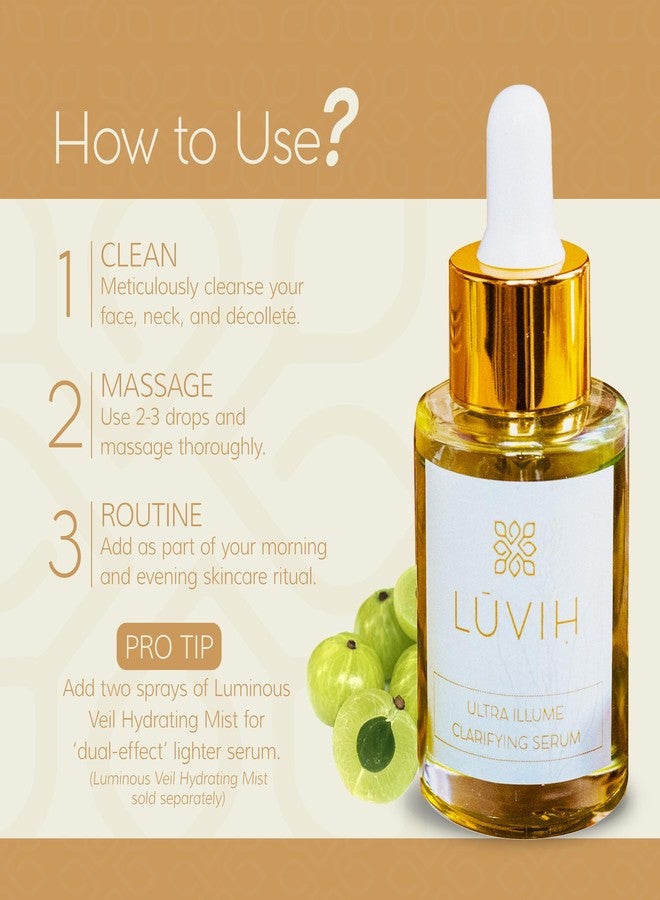 LUVIH Ultra Illume Dark Spot Remover & Clarifying Face Serum - Ayurvedic Acne Scar & Blemish Treatment for Women & Men - Natural Skincare for Acne-Prone, Uneven Skin - 30 mL - Image 5