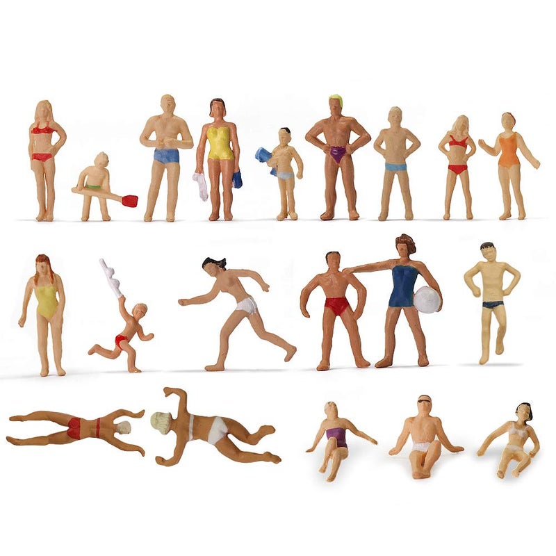 Evemodel P8718 40pcs Model Trains Swimming Figures 187 Scale HO Scale People Scenery Layout Landscape Miniature