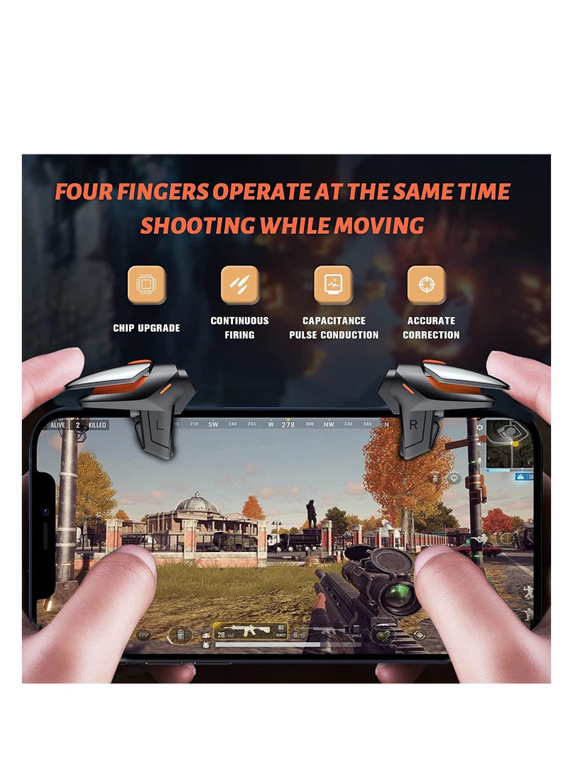 PUBG Mobile Game Controller Trigger for iOS Android Sensitive Aim and Shoot Black Pair - Image 1