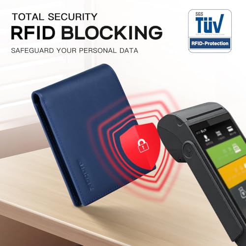 RUNBOX Genuine Leather Wallet for Men 12 Cards Mens Wallet Bifold Rfid Blocking with 2 ID Windows Card Holder Wallet with Gift Box - Image 5