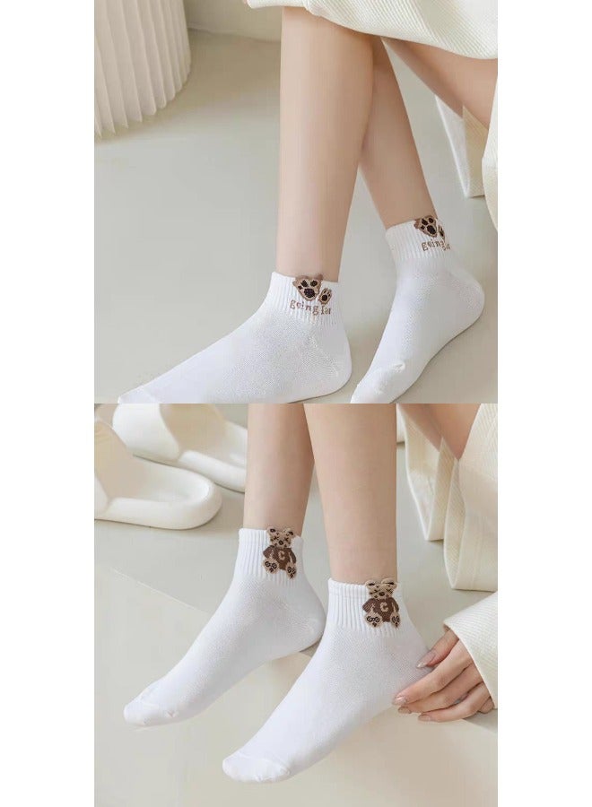 ShebSheb 5 Pairs Women Ankle Socks,Cute Animal Graphic Novelty Ladies Girls Athletic Socks  - Image 5