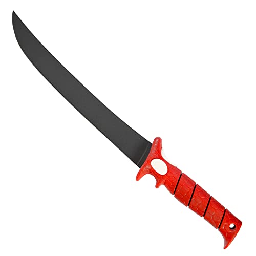 BUBBA 12 Inch Flex Curved Fillet Knife with Non-Slip Grip Handle, Full Tang Stainless Steel Non-Stick Titanium Blade, Lanyard Hole and Synthetic Sheath for Fishing - Image 1