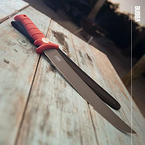 BUBBA 12 Inch Flex Curved Fillet Knife with Non-Slip Grip Handle, Full Tang Stainless Steel Non-Stick Titanium Blade, Lanyard Hole and Synthetic Sheath for Fishing - Image 2