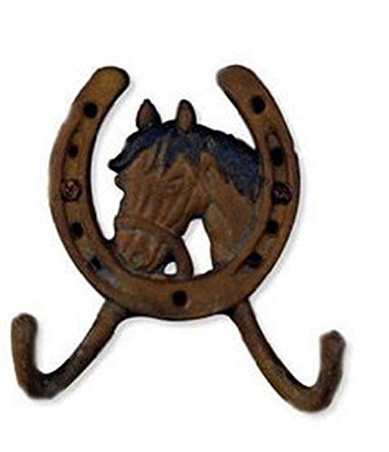 Sunset Vista Designs Cast Iron Double Wall Hook, Horse Shoe with Horse - Image 4