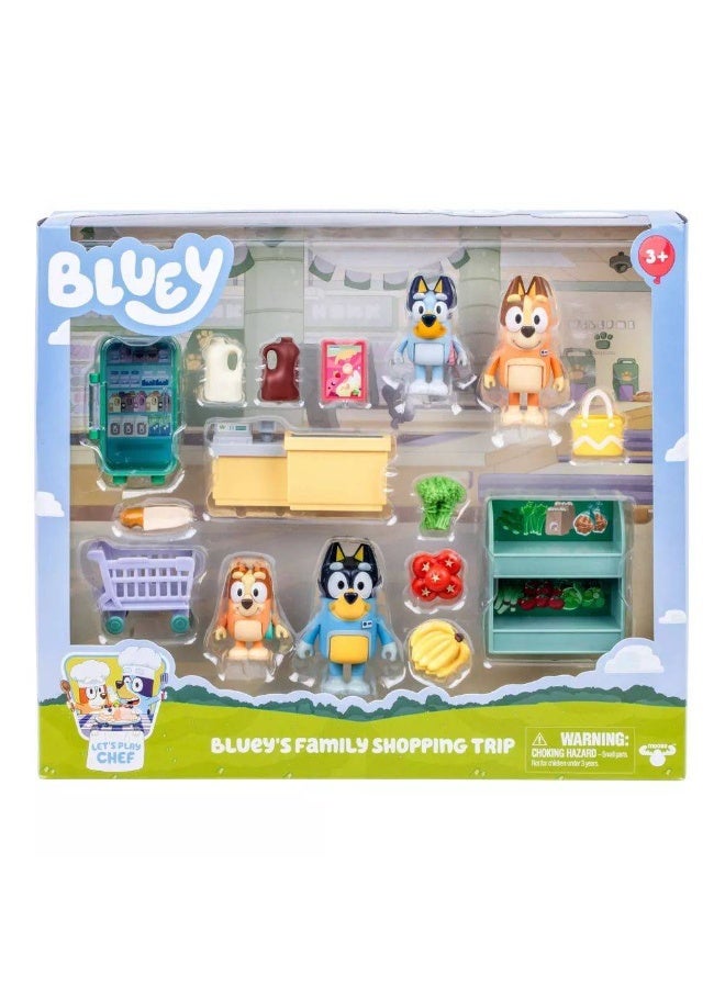 Bluey Let’s Play Chef Bluey’s Family Shopping Trip Playset - Image 1