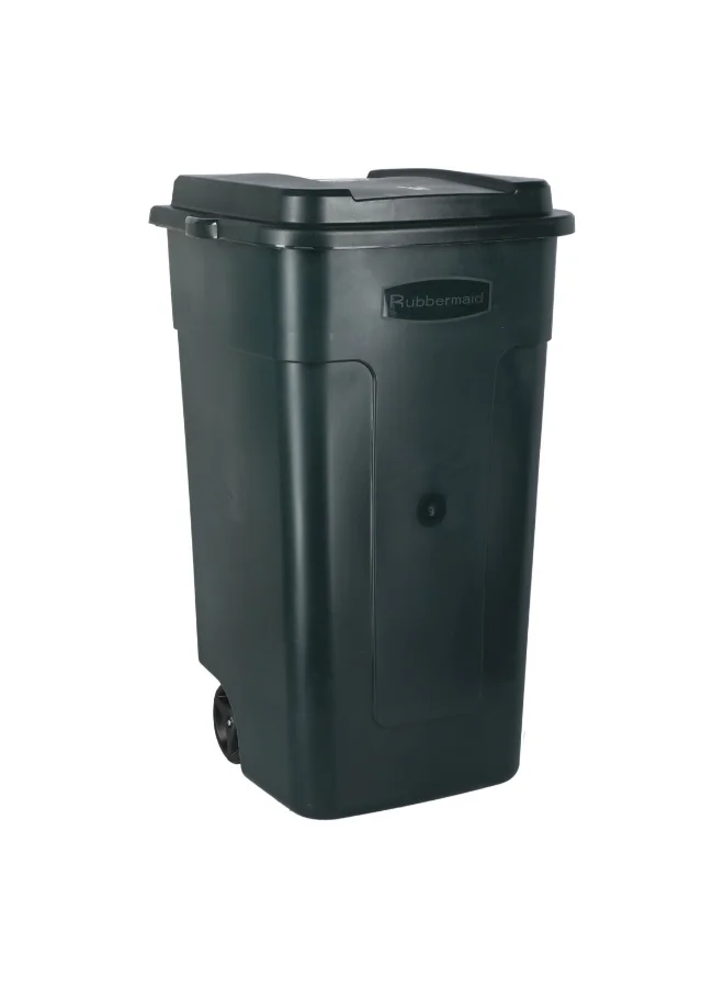 Rubbermaid Top Notch Durable Plastic Wheeled Roughneck Big Trash Can Black 50 Gal 2851