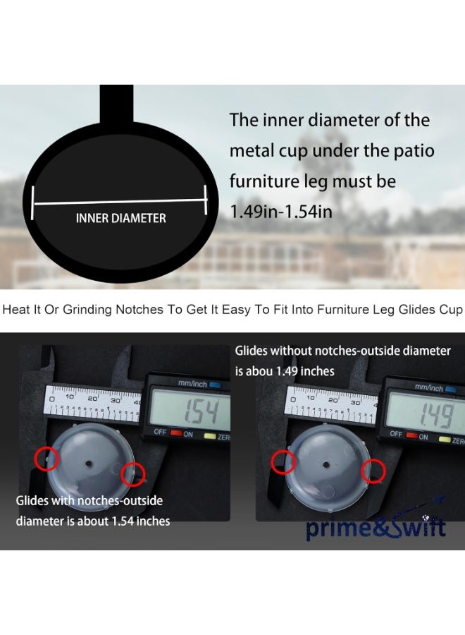 Relex 1-1/2" Wrought Iron Patio Furniture Feet Glides/Caps/Cups/Pads, Metal Chair Leg Caps (Plastic), 24 Pack of 1.5" Outdoor Patio Furniture Feet Protectors, Protect Your Patio Floor from Scratches - Image 3