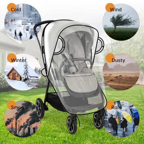 Eiszhjk Rain Cover Compatible with Nuna Stroller - Waterproof Stroller Rain Cover, Windproof Travel Weather Shield, Durable Protect from Dust and Snow with Breathable, Travel Strollers Accessories - Image 4