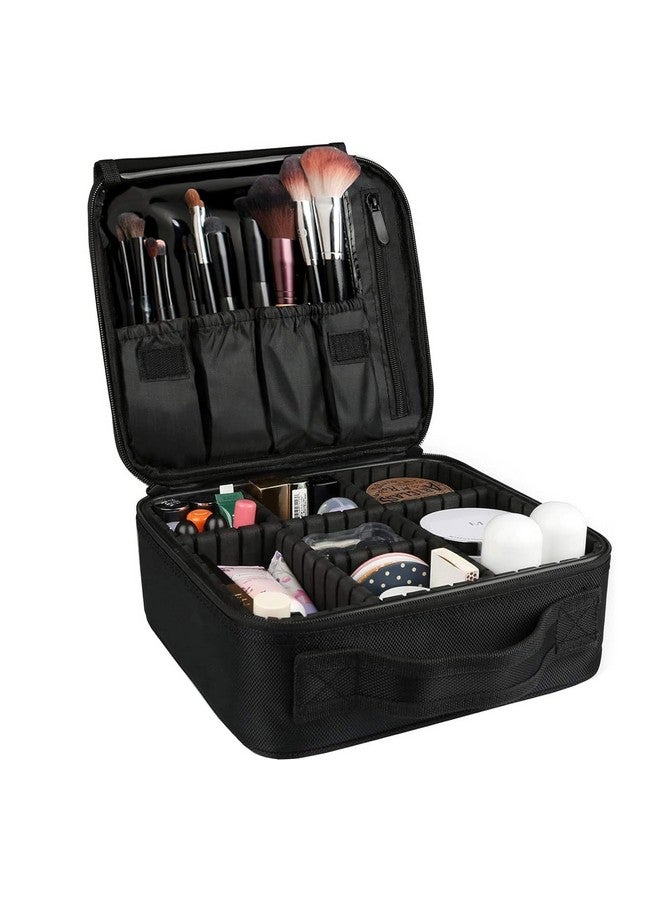 Zyomatiq Makeup Cosmetic Storage Case with Adjustable Compartment - 1pcs Black (25x22x9cm) - Image 2