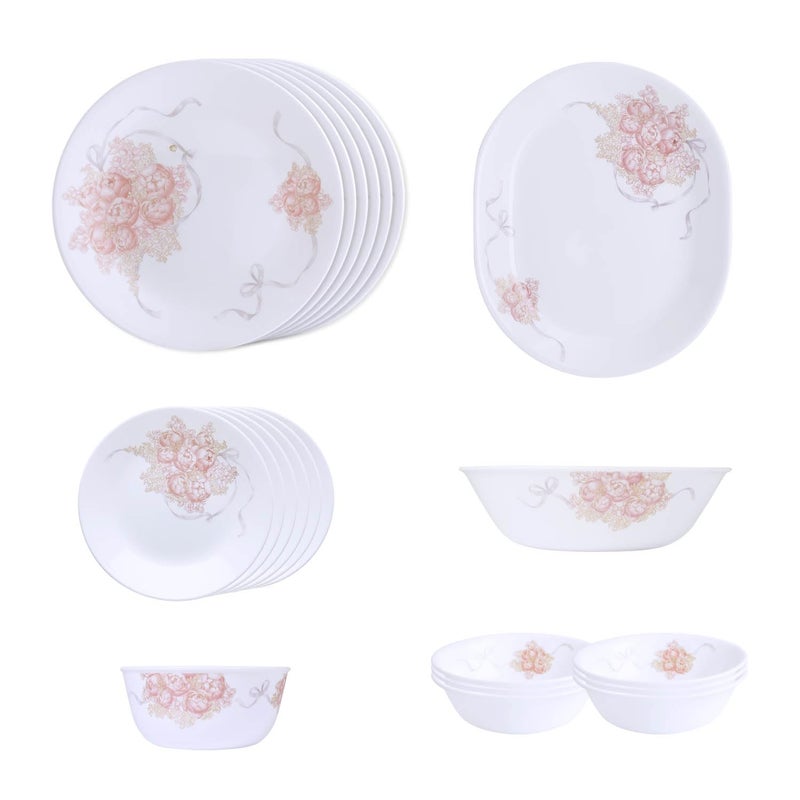 Corelle 21 Pcs Dinner Set Peony Bouquet - Image 1