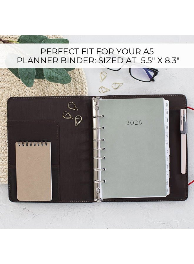 ZICOTO Beautiful 2026 Daily Planner Inserts for 7 Ring Binders – Durable A5 Paper Refill Set 5.5" x 8.3" - Refills Incl. Tabs & Monthly Calendar Spreads - From January 2026 - December 2026 - Image 3