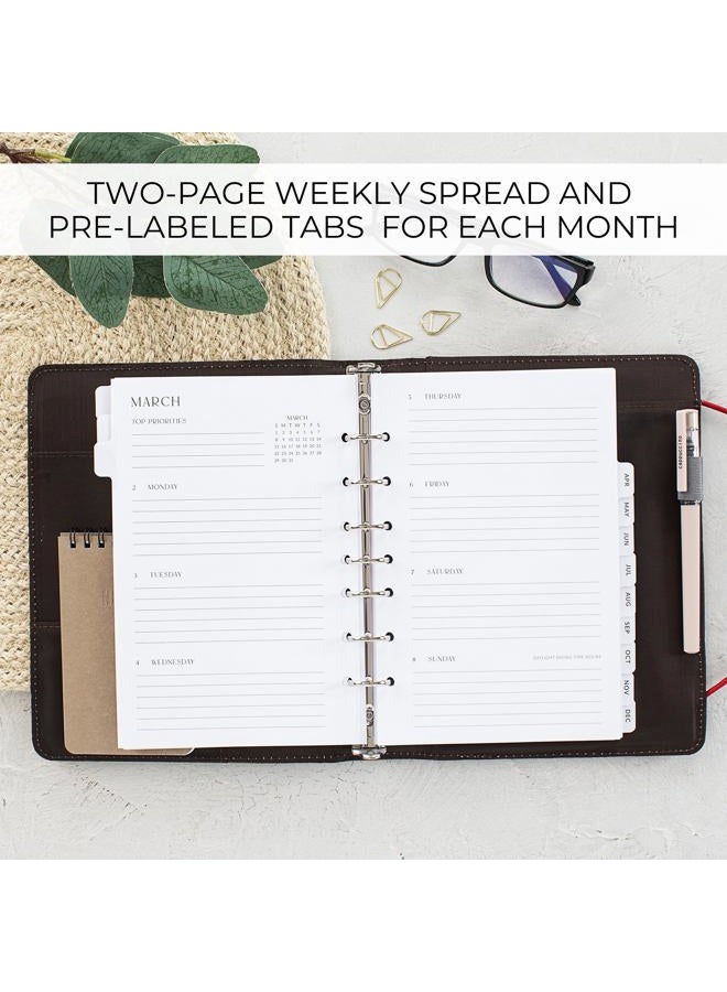 ZICOTO Beautiful 2026 Daily Planner Inserts for 7 Ring Binders – Durable A5 Paper Refill Set 5.5" x 8.3" - Refills Incl. Tabs & Monthly Calendar Spreads - From January 2026 - December 2026 - Image 5