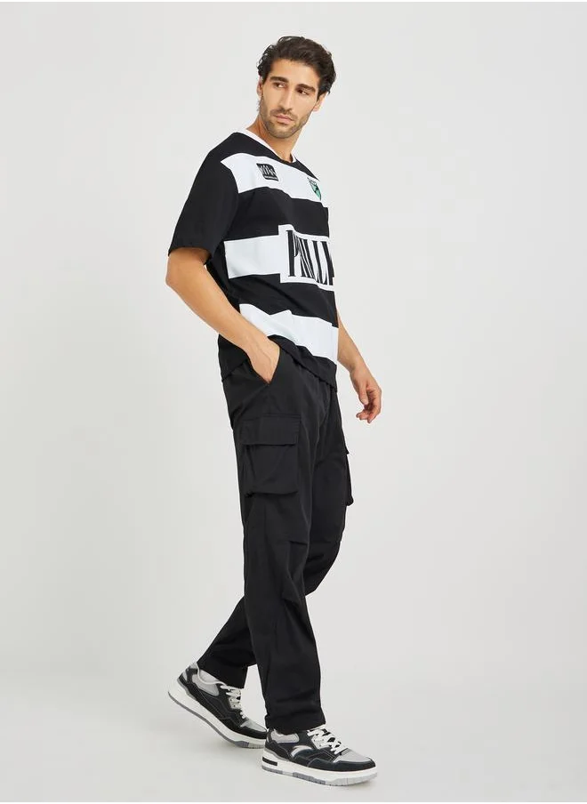 ستايلي Styli Oversized Open Hem Cargo Joggers with Panel Detail