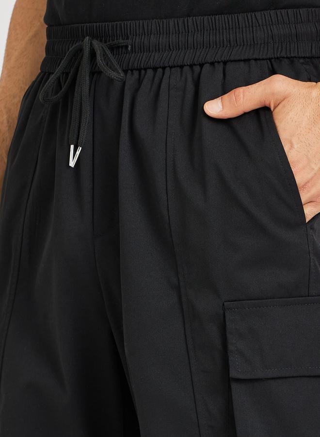 Styli Oversized Open Hem Cargo Joggers with Panel Detail - Image 3