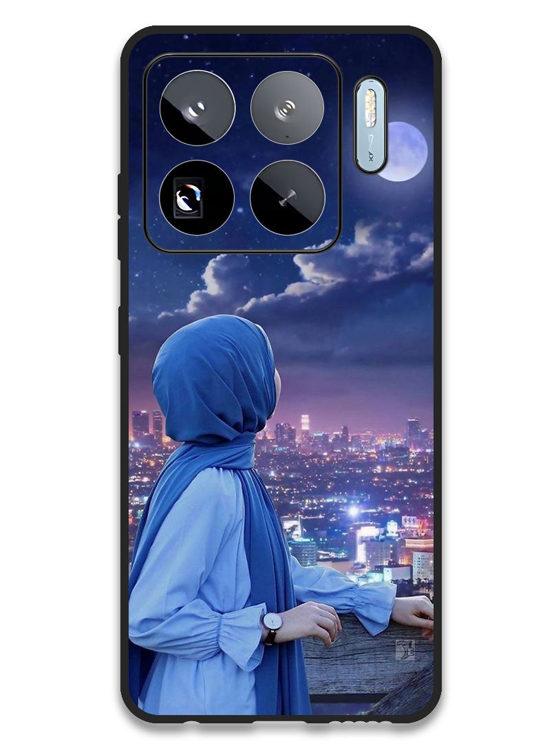Theodor Case Compatible with Xiaomi 15S Pro 6.73 Inch Protection Shockproof Bumper Cover Hijab Girl Looking at Moon - Image 1