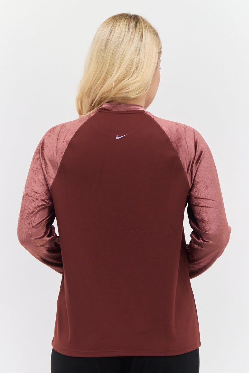 Nike Women Sportswear Fit Long Sleeves Training Top, Brown - Image 3