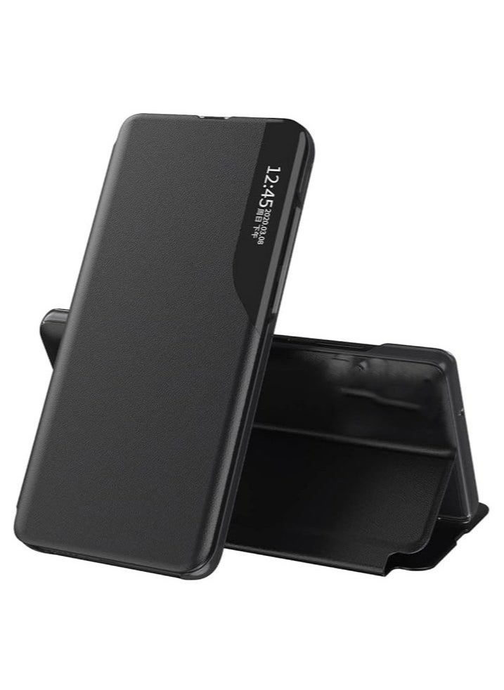 Generic - ELMO3EZZ Nova 9SE Magnetic Auto Closing Phone Case View Window Stand Feature Bump Proof Leather Protective Shell Nova 9SE (Black) - Image 1