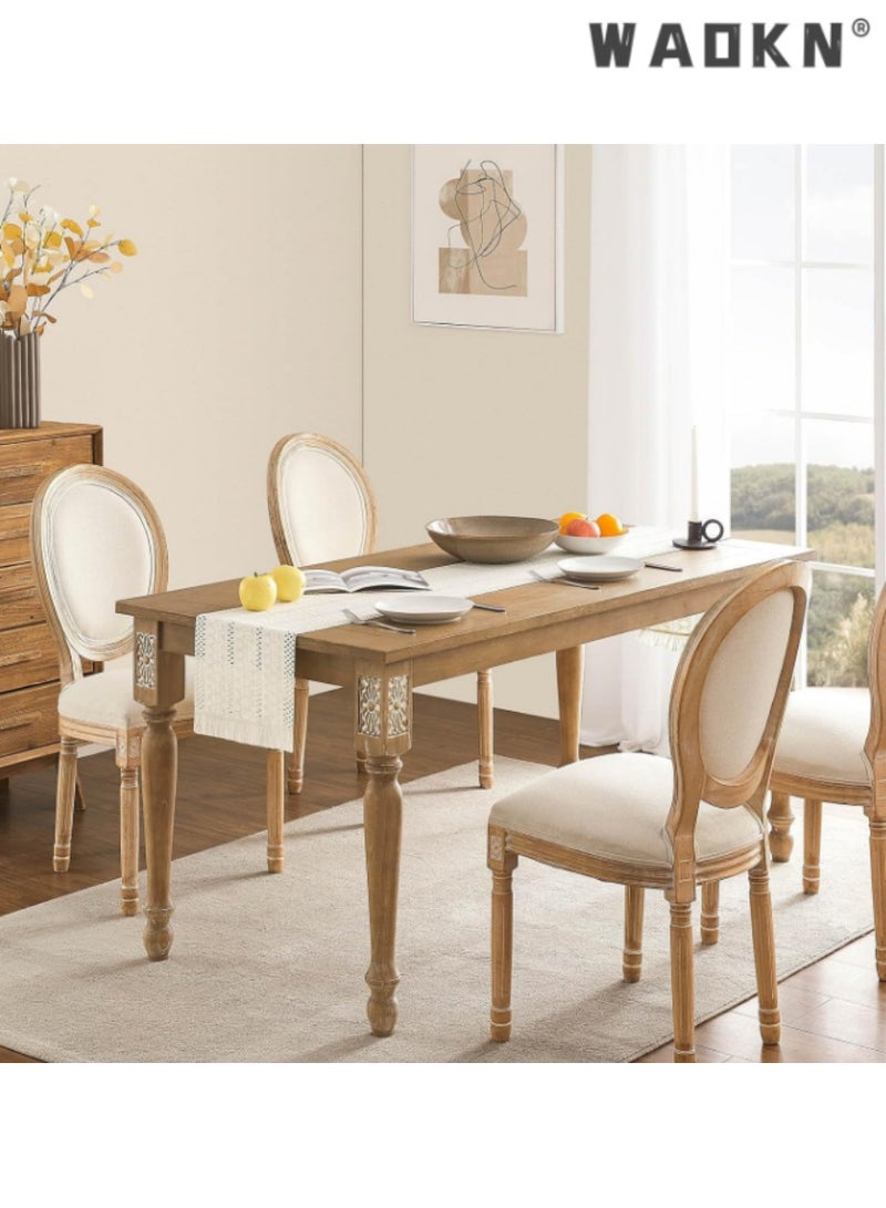 WAOKN Cream Table Runner with Long Tassels, Elegant Table Scarf for Dining Tables, Adds a Touch of Sophistication to Your Home Decor, Ideal for Everyday Use and Special Occasions,30*183 cm - Image 3