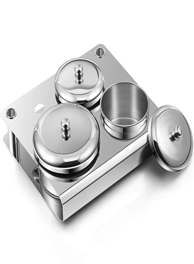 Maitys 3 Pieces Acrylic Liquid Container Stainless Steel Acrylic Liquid Powder Cup Stainless Steel Nail Powder Holder Container with Lids for Nail Design Tools - Image 1