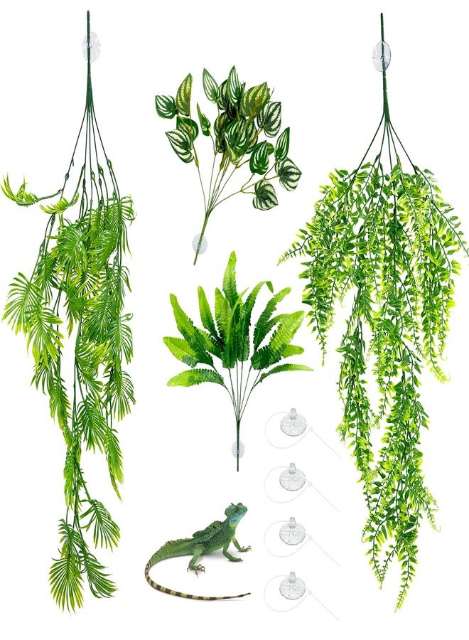 FALESHOS Habitat Plants for Bearded Dragon Tank Accessories,Created to Enhance Diverse Scaled Creature habitats for Species Such as Bearded Companions, Chameleons, Turtles, and Snakes - Image 1