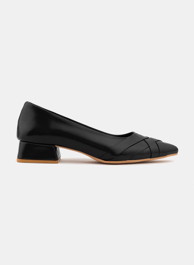 TGS Woven Toe Block Heel Pumps - Image 2