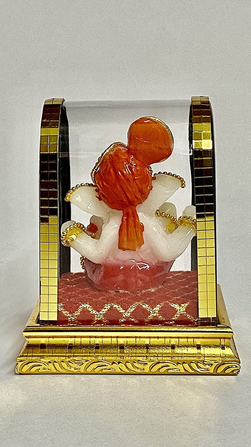 EGOODZ Ganesh Idol for Car Dashboard in Glass Box with Left Trunk Figurine Showpiece for Home Office Temple Decor Gifting 1 Piece Height 11 CM - Image 5