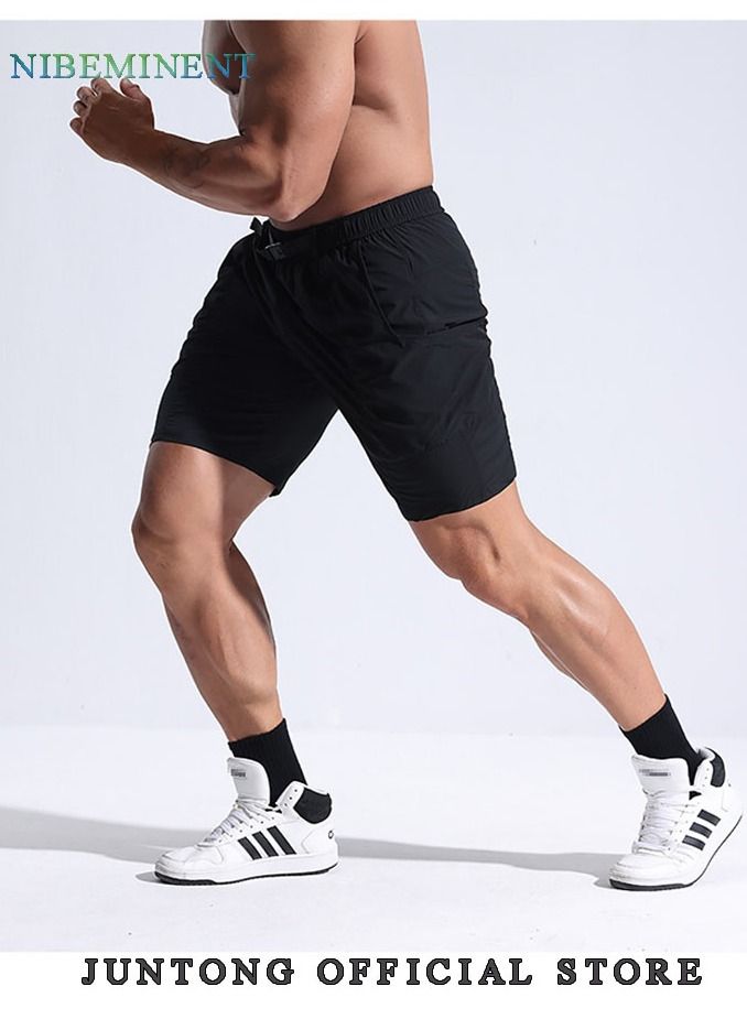 NIBEMINENT Men Casual  Sports Pockets Cotton Beach Shorts Fifth Pants Multi pocket Cargo pants  - Image 3