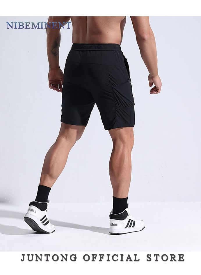 NIBEMINENT Men Casual  Sports Pockets Cotton Beach Shorts Fifth Pants Multi pocket Cargo pants  - Image 5