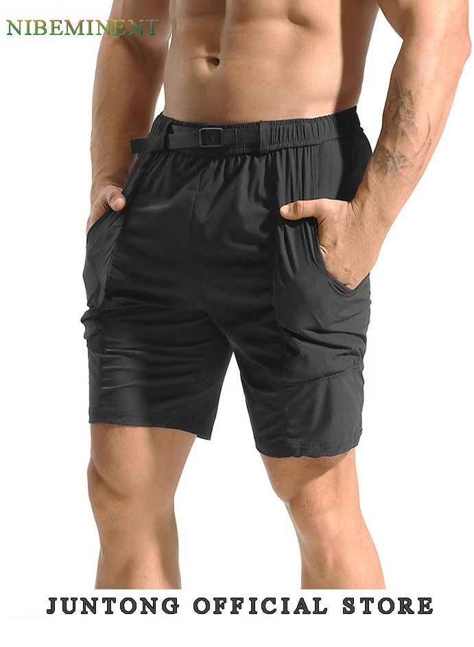 NIBEMINENT Men Casual  Sports Pockets Cotton Beach Shorts Fifth Pants Multi pocket Cargo pants  - Image 2