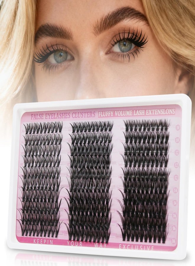 Gosect Lash Clusters Wispy Eyelash Clusters 10-16mm 30D&40D&50D 300pcs Cluster Eyelash Extensions Natural Volume Lash Extensions DIY Individual Lashes Clusters with Soft Thin Band(No Tweezers) - Image 1