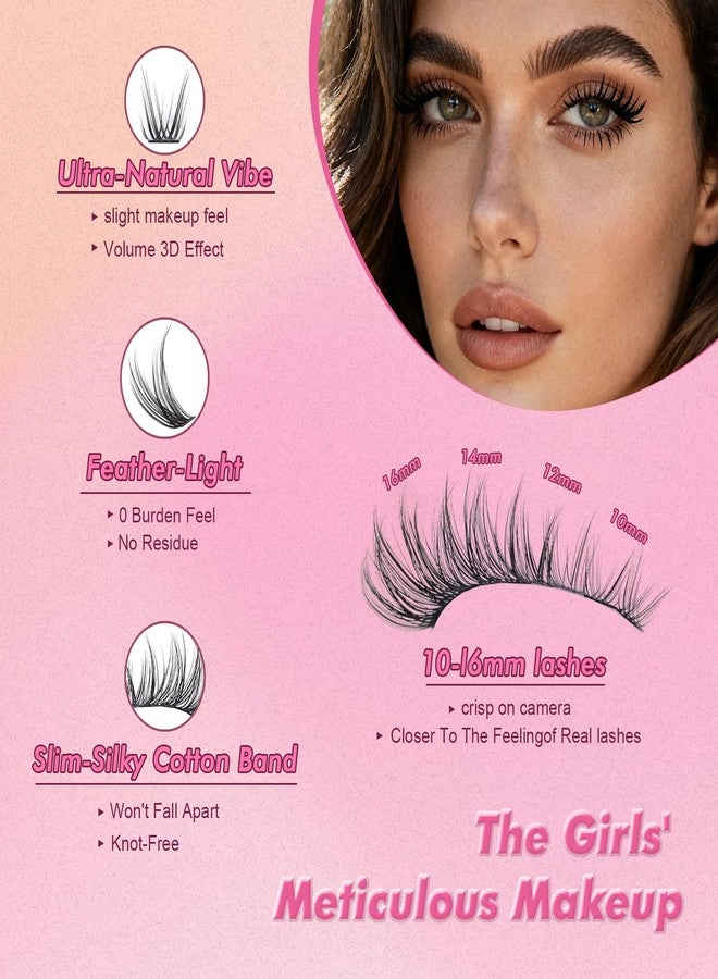 Gosect Lash Clusters Wispy Eyelash Clusters 10-16mm 30D&40D&50D 300pcs Cluster Eyelash Extensions Natural Volume Lash Extensions DIY Individual Lashes Clusters with Soft Thin Band(No Tweezers) - Image 2