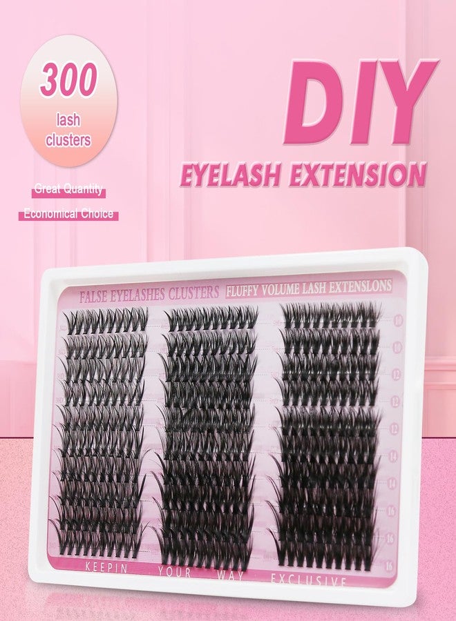 Gosect Lash Clusters Wispy Eyelash Clusters 10-16mm 30D&40D&50D 300pcs Cluster Eyelash Extensions Natural Volume Lash Extensions DIY Individual Lashes Clusters with Soft Thin Band(No Tweezers) - Image 5