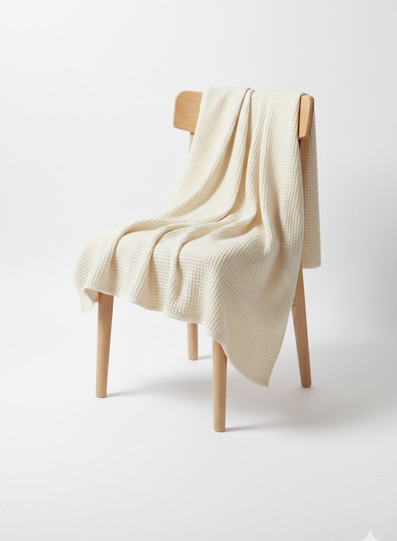 Nile Weave Elegant Egyptian Cotton Waffle Throw Blanket – ultra-soft, lightweight, and beautifully crafted. Enjoy luxurious comfort, breathable warmth, and timeless sophistication in any room. - Image 1