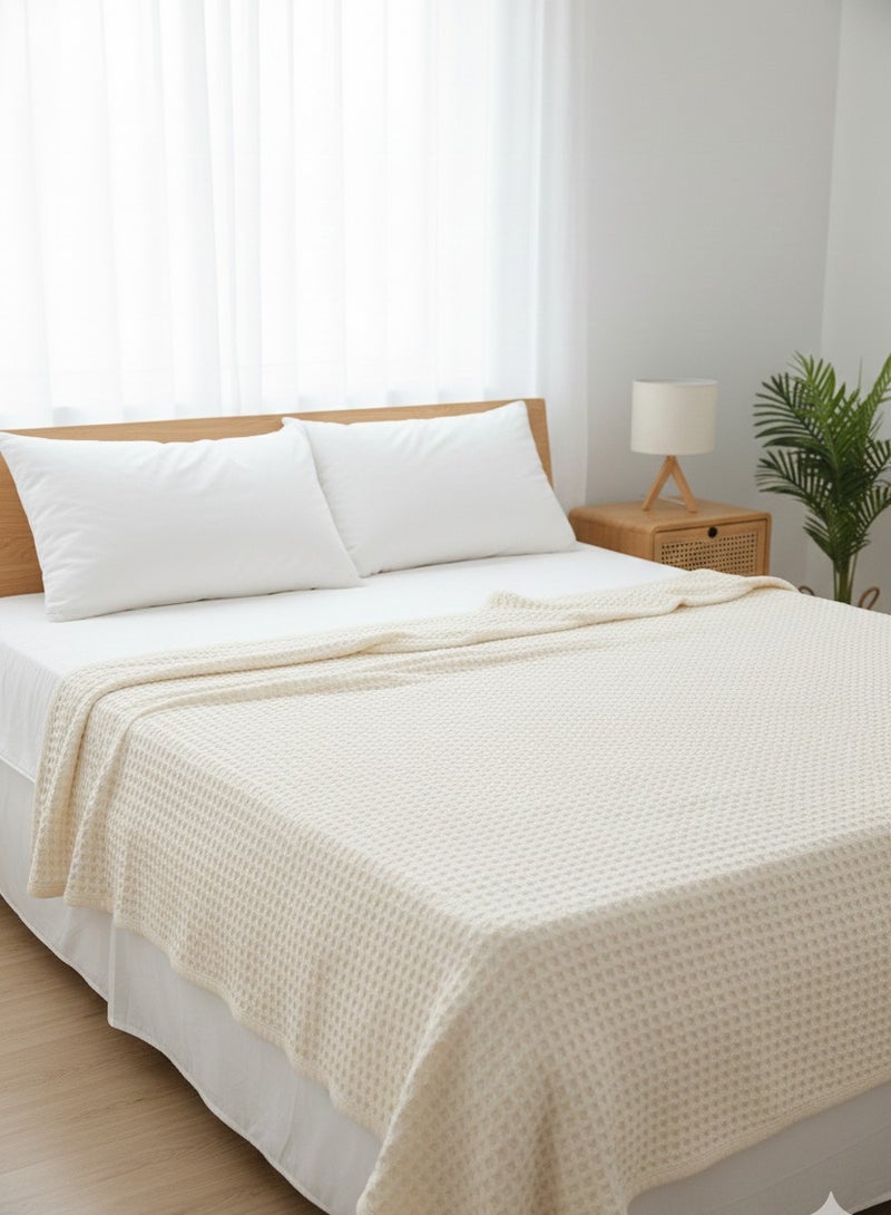 Nile Weave Elegant Egyptian Cotton Waffle Throw Blanket – ultra-soft, lightweight, and beautifully crafted. Enjoy luxurious comfort, breathable warmth, and timeless sophistication in any room. - Image 2