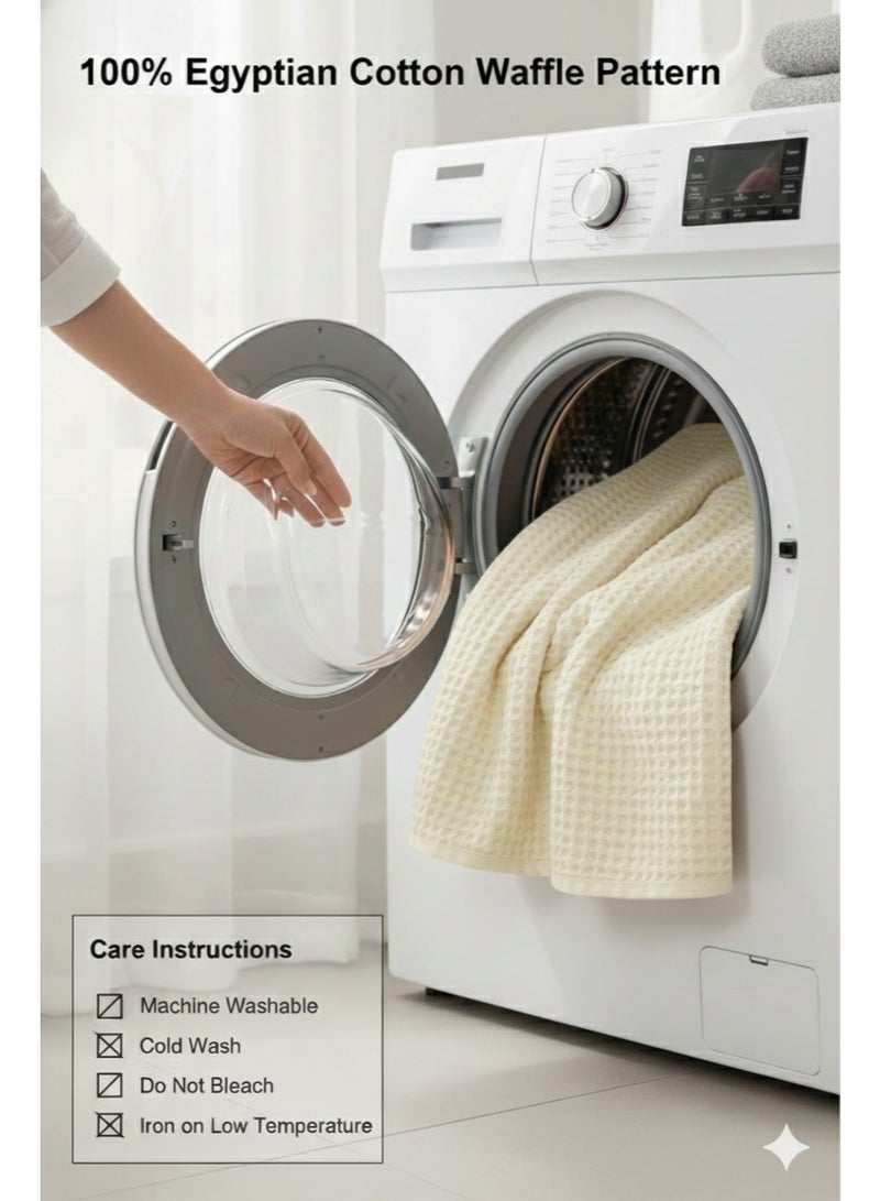 Nile Weave Elegant Egyptian Cotton Waffle Throw Blanket – ultra-soft, lightweight, and beautifully crafted. Enjoy luxurious comfort, breathable warmth, and timeless sophistication in any room. - Image 5