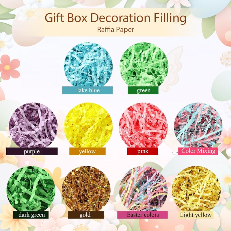 Zonon 10 Pack 300g Crinkle Cut Paper Shred Filler for Packing and Empty Basket Filler, Raffia Tissue Paper Stuffers Gift Boxes for Wrapping Party Supplies(Cute Color) - Image 3