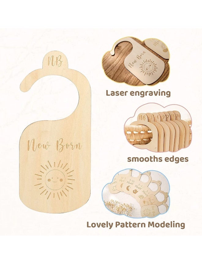 Baby Closet Dividers for Clothes OrganizerBeautiful Wooden Double-Sided Baby Clothes Size Hanger Organizers for Newborn to 24 Months for Nursery Decor - Image 4