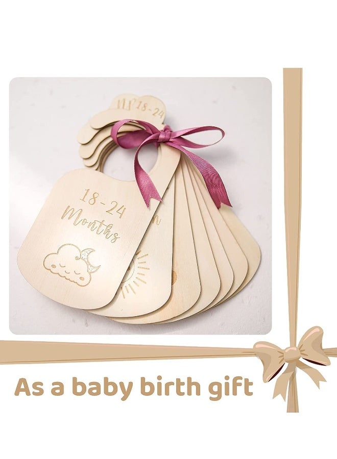 Baby Closet Dividers for Clothes OrganizerBeautiful Wooden Double-Sided Baby Clothes Size Hanger Organizers for Newborn to 24 Months for Nursery Decor - Image 5