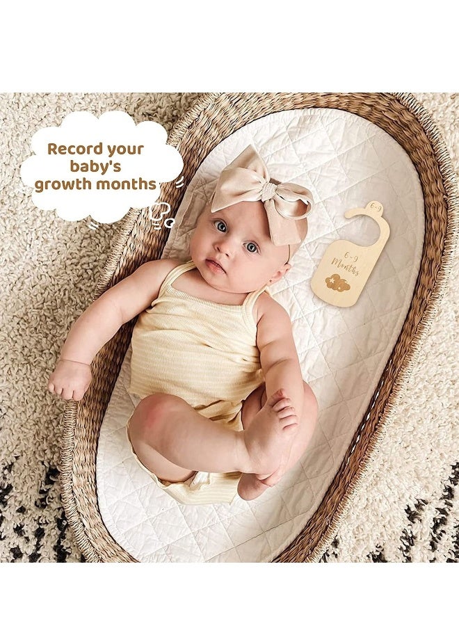 Baby Closet Dividers for Clothes OrganizerBeautiful Wooden Double-Sided Baby Clothes Size Hanger Organizers for Newborn to 24 Months for Nursery Decor - Image 3