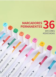 Hanayo 36 Colours Double Head Drawing Kit Coloring Markers for Painting Coloring Sketching and Drawing Animation Design Watercolor Brush Pens Dual Tips Art Markers Pen for Kids & Adult (White)  - Image 3