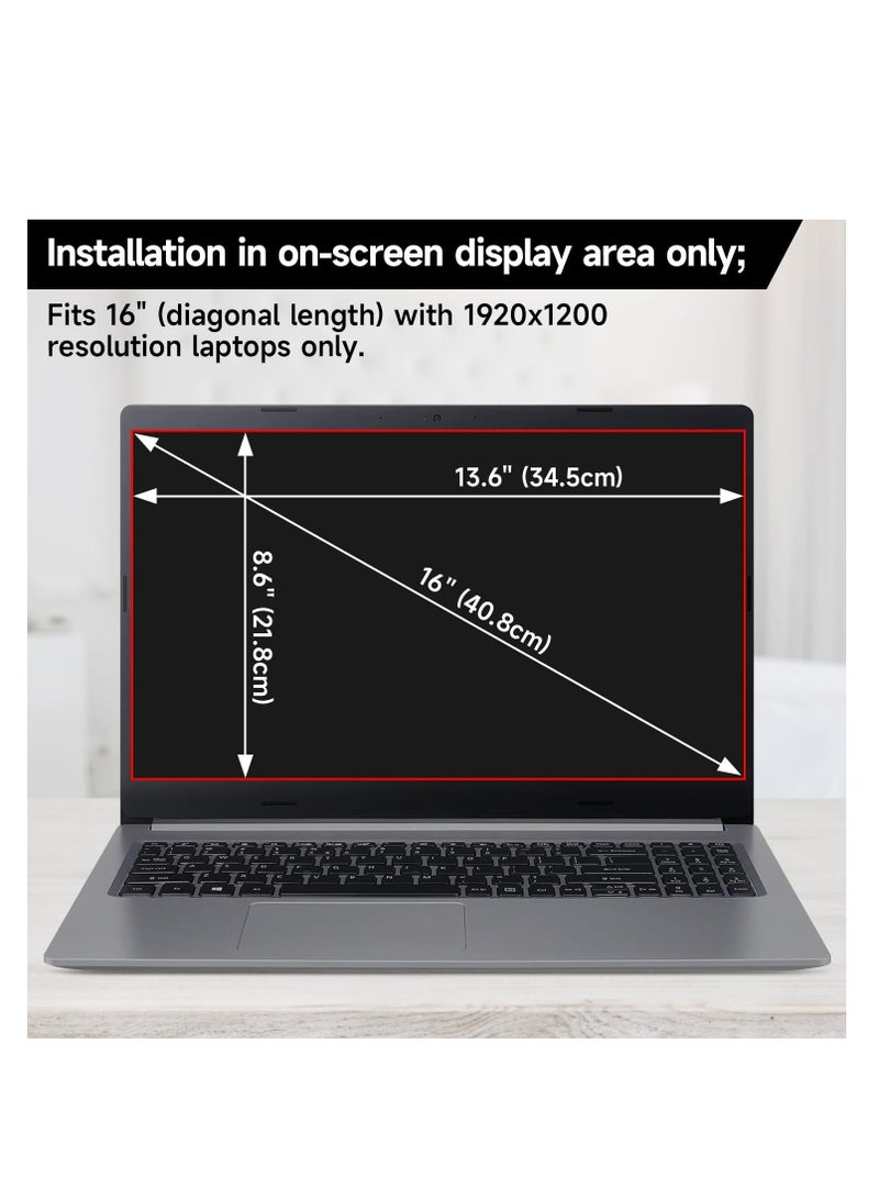 1Pack 16 inch Laptop Privacy Screen Filter, Removable 16:10 Aspect Privacy Filter Screen Protector for 16 Inch Laptop HP/Dell/Sony/Samsung/Lenovo/Acer/MSI/Razer/LG Gram , Privacy Screen Anti Peeping  - Image 3